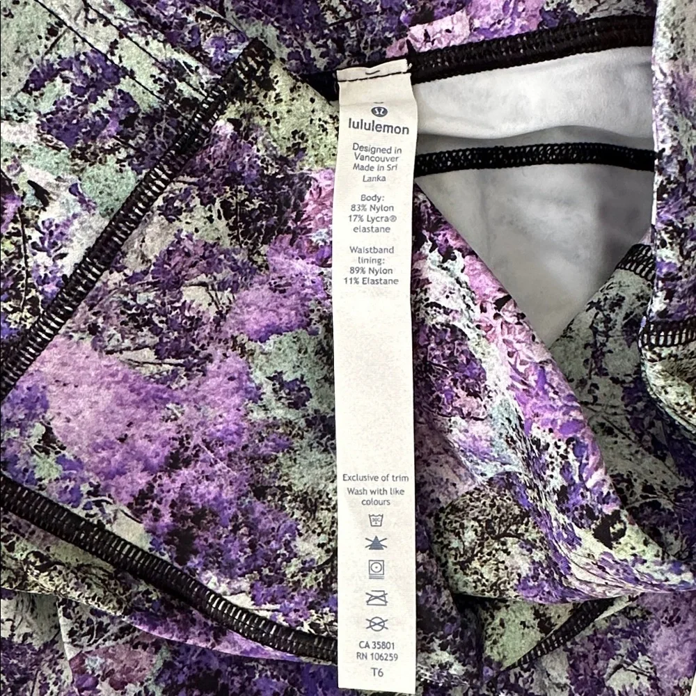 NWT Lululemon Multi Color Fast & Free Crop Leggings Size 6 - Picture 5 of 6